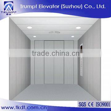 MRL Cargo Elevator With Hairline Stainless Steel