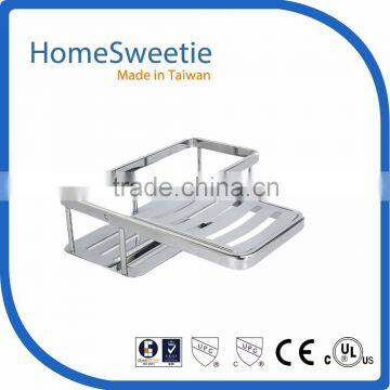 Stainless Steel L Shape Bathroom Corner Wall Shelf for Hotel and Home Made in Taiwan