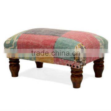 Natural Fibres Colorful Wooden Stool