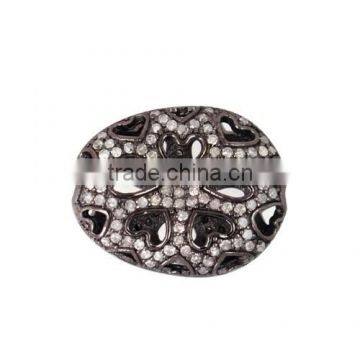 Pave diamond beads connector beads findings for Handmade Jewelry, 92.5 Silver Jewelry Wholesaler