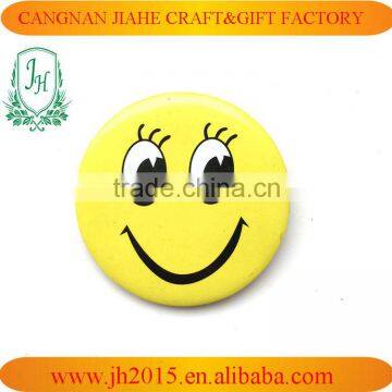 high quality metal lovely smile face tin pin botton badge manufacture