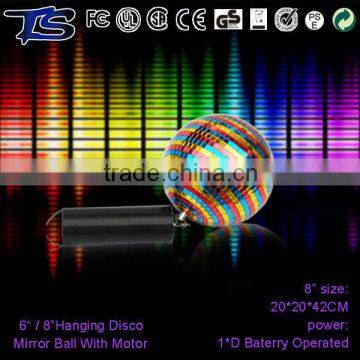 8''hanging disco floating mirror ball with motor
