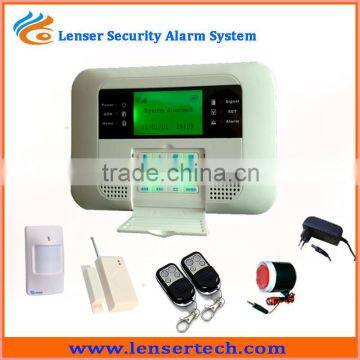 2013 433Mhz Big LCD Display GSM PSTN Dual network Wireless Sensor Intelligent Burglar Security GSM Alarm System in Shenzhen