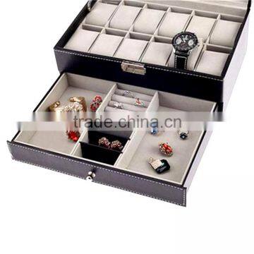 Custom PU Leather Wooden Men Wrist Watch Storage Box Wholesale. photo-5