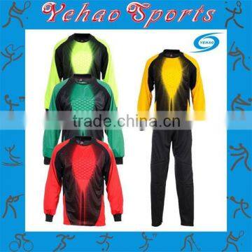 profession soccer goalkeeper uniform with protective padding