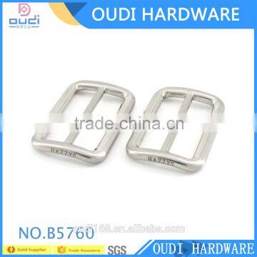 Shining Nickel Metal BackPack Hardware Metal Tri-glide Double Adjuster Buckle
