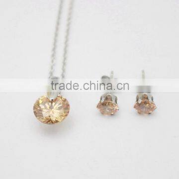 Fashion Earring Necklace Women CZ Crystal Stone Jewelry Set photo-6