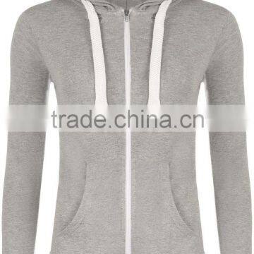 65%Cotton 35%Polyester Casual Women Plain Dyed Long Sleeve Zip Custom Different Kinds of Hoodies photo-2