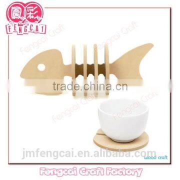 Set of Fish Wooden cute coaster (Wooden craft in laser-cutting & engraving)