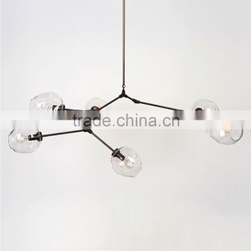 Hotel Branching Bubbles Glass Pendant Lamps 6 Lights for Hotel Project