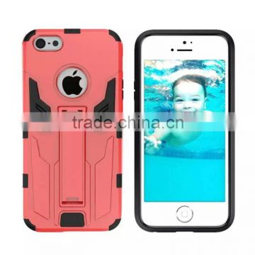 Shockproof transformer hybrid armor case for iPhone 5S iPhone SE with stand