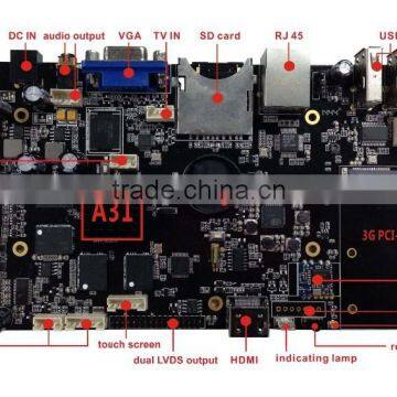 SMDT Quad-core Android A31 64 Bits DDR3 Motherboard Support 3G Network for POS Machine Restaurant Kiosk Wall Mounted Display                        
                                                Quality Choice