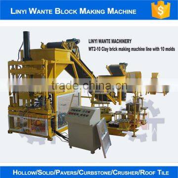 Hot selling WT2-10 compressed earth brick block making machine clay brick making production line                        
                                                                                Supplier's Choice