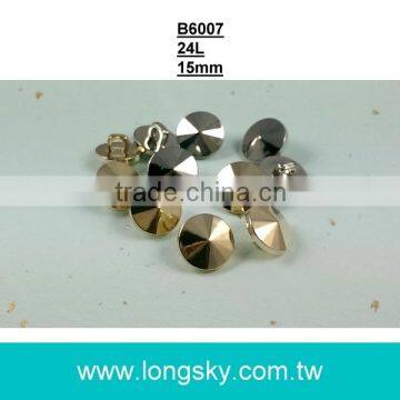 (#B6007/15mm) high quality gold plated fashion abs button factory in Taiwan