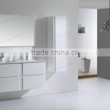 1200mm gloss white modern MDF bathroom vanity with ceramic basin