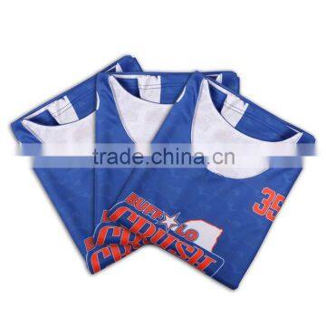 Sublimated Profesional New Design Boys Reversible Custom Lacrosse Pinny Tops photo-5