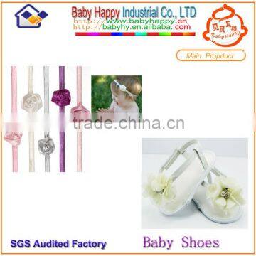 flower pattern baby prewalker shoes and headband