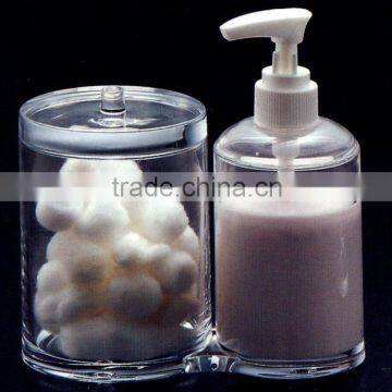 Acrylic Cotton Swab &Lotion Holder/Dispenser