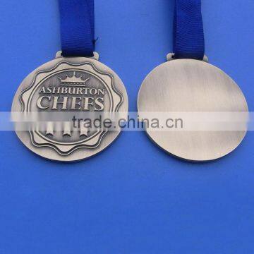 antique silver Ashburton Chefs Academy three stars round medal