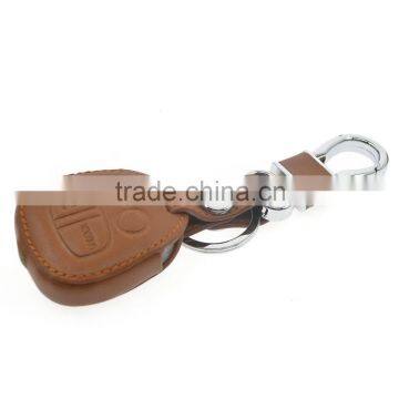 Car Leather Remote Key Cover Case For Mitsubishi Lancer Outlander ASX Pajero 3 Button Insert Accessories photo-2