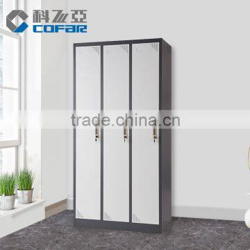 China doctor office knock down Swing 3 Door Steel Wardrobe