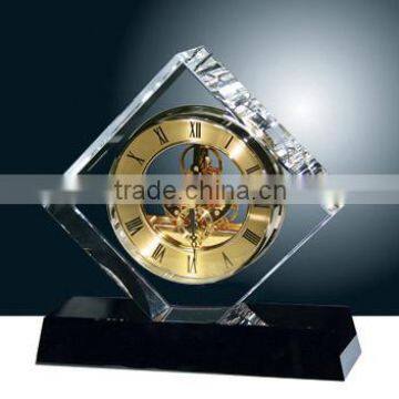 hot sale crystal mechanical clock business gift