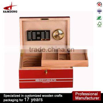 luxury high gloss piano lacquer finish spanish cedar cohiba cigar humidor with Humidifier and Hygrometer