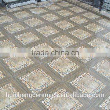 3D inkjet technology glazed rustic matte finish stone design 400x400 non slip ceramic floor tile