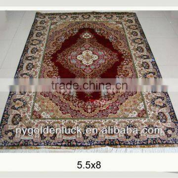 230L 5.5x8ft Spun Silk Decorative Hand Woven Modern Design Carpet Rug