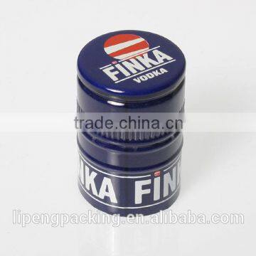 ROPP Aluminum- Plastic Inserts Screw Bottle anti-fake top Caps with side printing for Blend, wine, Whisky, Wine Cap