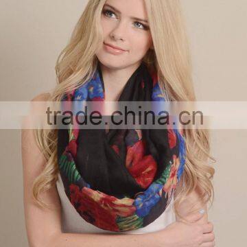 100% POLYESTER BLACK TEMPTATION INFINITY PRINT SCARF
