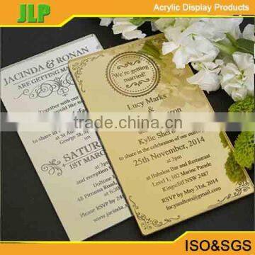 JLP New design acrylic wedding invitation ,clear acrylic wedding invitation