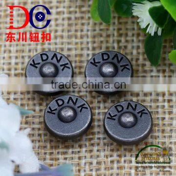 Antique Silver Alloy Custom Metal Jeans Rivet Leather Jean Metal Button photo-4