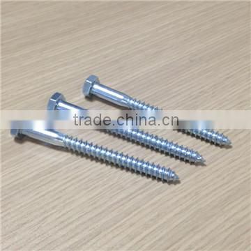 Good quality DIN571 hex head wood screw galvanized in stock