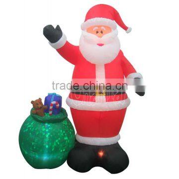 2016 Christmas Inflatable Santa Claus 100% Polyester Imported with Big Gift Bag Yard Outdoor Decoration