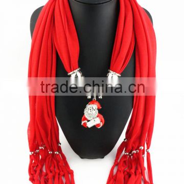 custom latest design fashion new women lady christmas scarf pendant necklace