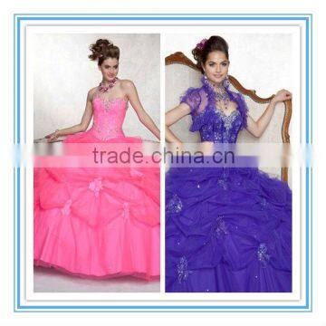 Lovely Free Jacket Ball Gown Tulle Purple Quinceanera Dress (QUMO-1002)