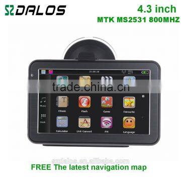 WinCE 6.0 4GB 4.3 INCH Touch Screen Portable car gps navigation 800x480