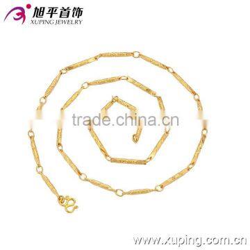 2016 New Arrival Fashion 24k Gold Palted Thin Ladies Chain Necklace Fake Gold Jewelry Necklace