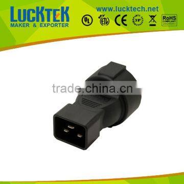 IEC power plug, C20 male to CEE 7/7 3pin European female power adapter OUTLET