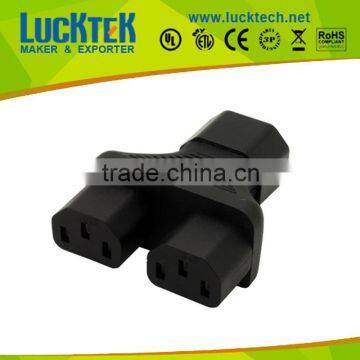 IEC 320 C14 Male to 2x C13 Female Y power splitter