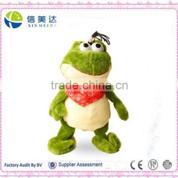 Custom plush dancing green frog toy