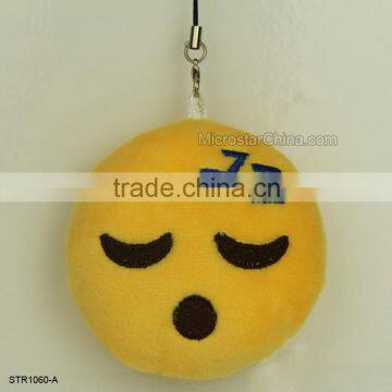 2016 plush Key Chains Emoji Smiley Small pendant Emotion Yellow QQ Expression Stuffed Plush doll toy for Mobile bag pendant