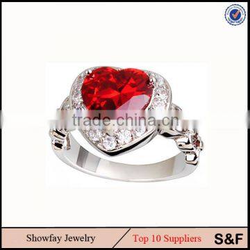 Made With Red Ruby Heart Shape Ring Rings Jewelry Fashion