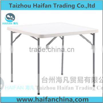 high quality HDPE 2.8FT white square folding table/hot sell plastic poker table