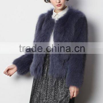 Fashion Designs Ladies Genuine Blue Fox Fur Short Jacket for Winter Season with Cheap Price