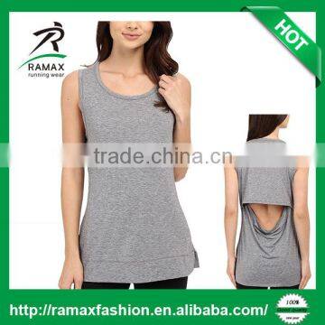 Ramax Custom Women Sleeveless Draped Back Design Workout Tank Top photo-4