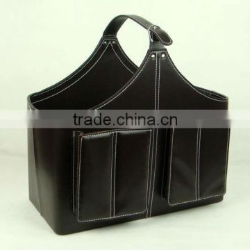 High quality leather storage basket