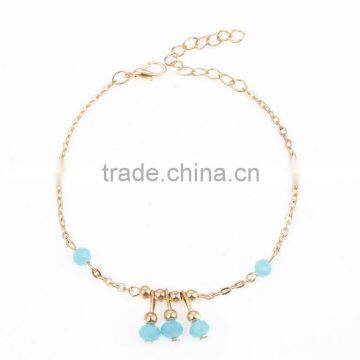 Turkey Style Linked Charm Bracelets Ornaments Round Metal Gold Plated Beads Turquoise Drop Pendant Lantern Shape Bracelets