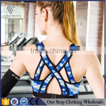 2016 new anti scratch print bra sports fitness running vest breathable bra yoga clothes sports bra